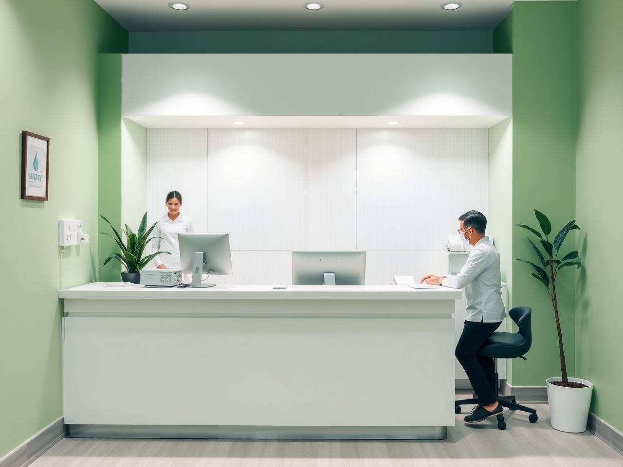 Illustration of a dental practice phone line with an AI receptionist booking an appointment on a calendar